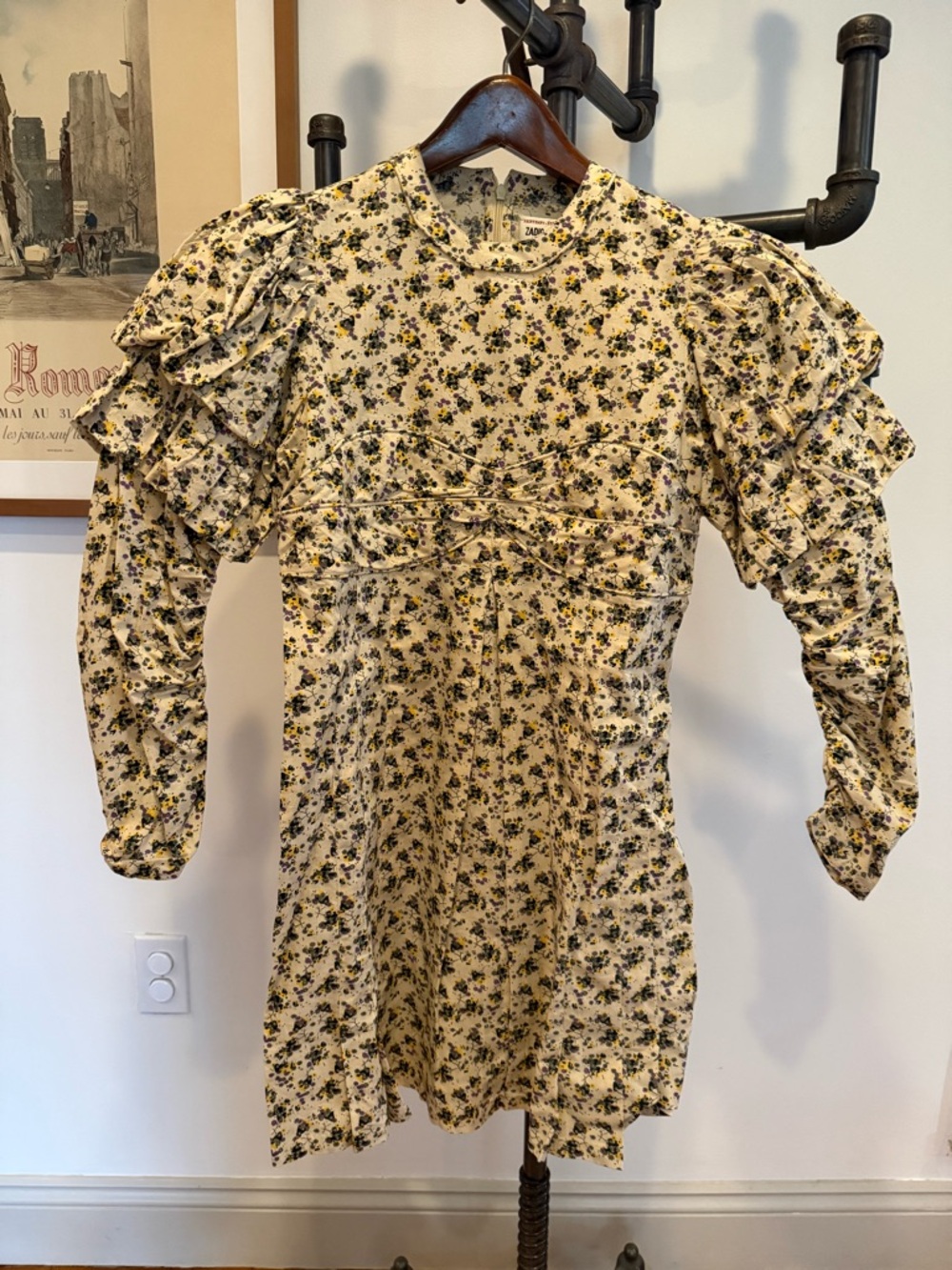 Zadig & Voltaire - floral cotton dress with puff sleeves